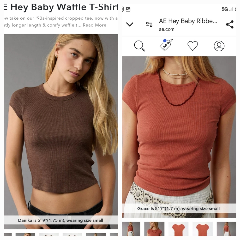 2 AE baby tees